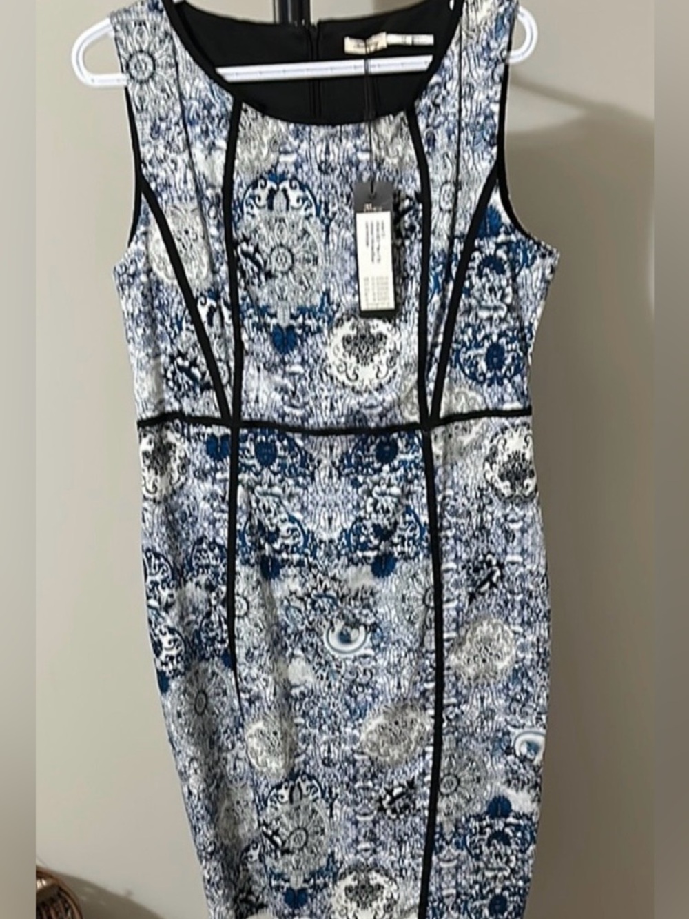 Sz 12⭐️NWT Teaberry Australia Sleeveless Blue Paisley Lined Dress PTP 19”